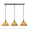 Toltec Lighting 3 Light Linear Pendalier in Dark Granite (36-DG-624) view 1