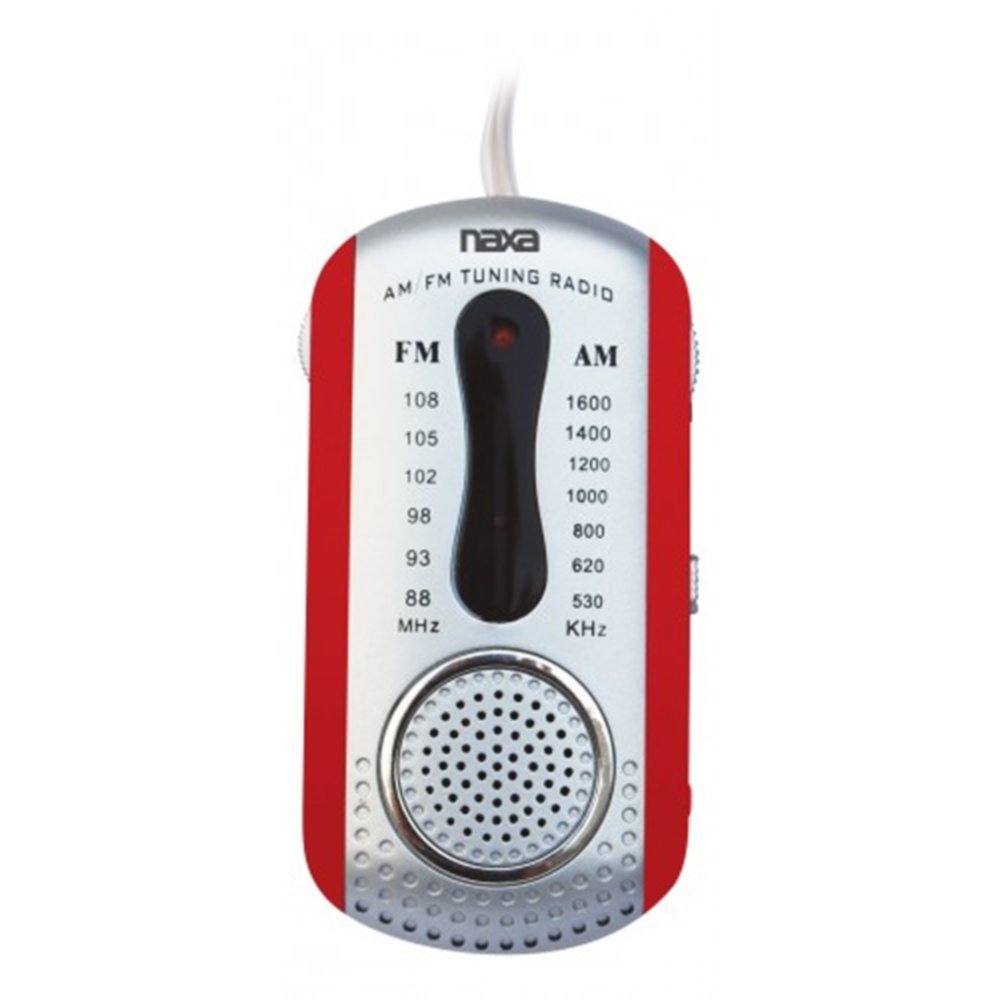 Red Naxa NR-721 Mini Pocket Radio AM/FM +Built-In Speaker Electronic Accessories