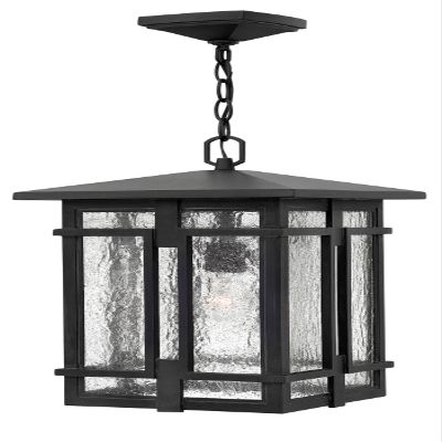 Hinkley Tucker Medium Outdoor Hanging Lantern, Museum Black Finish
