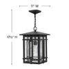 Hinkley Tucker Medium Outdoor Hanging Lantern, Museum Black Finish view 2