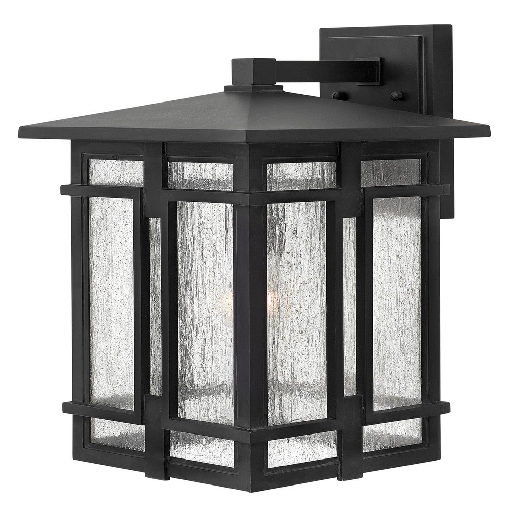 Hinkley Tucker Large Outdoor Wall Mount Lantern, Museum Black Finish