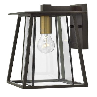 Hinkley Walker Wall Mount Lantern, Buckeye Bronze, 120V, Add Security to Porches, Patios, Exteriors Spaces with Ultra- Durable Outdoor Lighting, 1-100w Med. Bulb Required