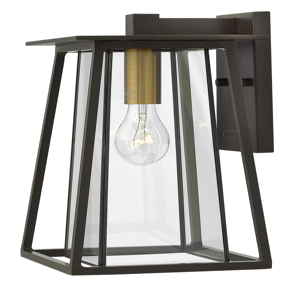 Hinkley Walker Wall Mount Lantern, Buckeye Bronze, 120V, Add Security to Porches, Patios, Exteriors Spaces with Ultra- Durable Outdoor Lighting, 1-100w Med. Bulb Required