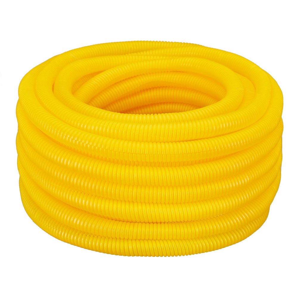 (1/2" Dia. x 100 ft, Yellow) HydroMaxx Flexible Polyethylene Corrugated (PE) Split Tubing (Wire Loom)