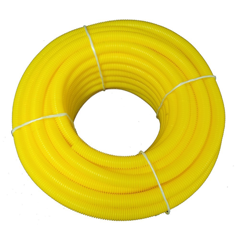 (1" Dia. x 100 ft, Yellow) HydroMaxx Flexible Polyethylene Corrugated (PE) Split Tubing (Wire Loom)