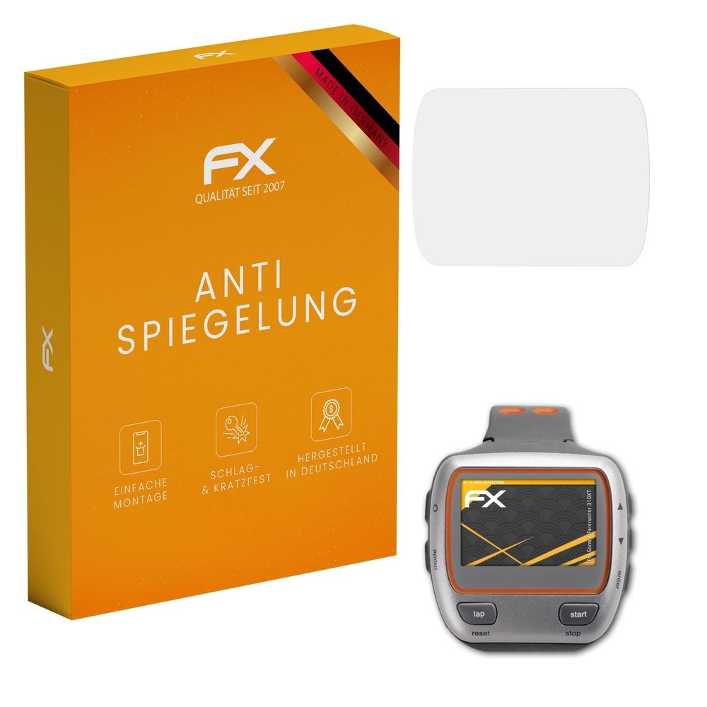 atFoliX Screen Protector compatible with Garmin Forerunner 310XT Screen Protection Film, anti-reflective and shock-absorbing FX Protector Film (3X)