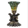 Meyda Tiffany 151922 13" Height Twin Cherub Pond Lily Lamp, Mini view 1