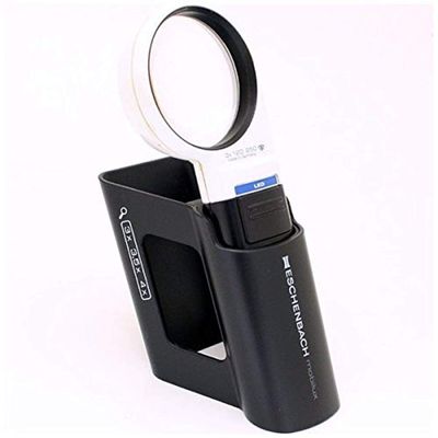 Eschenbach 1511-2M Mobilux LED + Mobase LED Wide Light Loupe & Dedicated Stand, 2.4 inches (60 mm) (3 Times)
