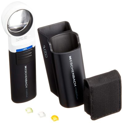 Eschenbach 1511-7M Mobilux LED + Mobase LED Wide Light Loupe & Dedicated Stand, 1.4 inches (35 mm) (7 Times)