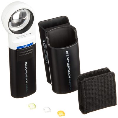 Eschenbach 1511-12M mobilux LED + mobase LED Wide Light Loupe & Dedicated Stand, 1.4 inches (35 mm) (12.5 Times)