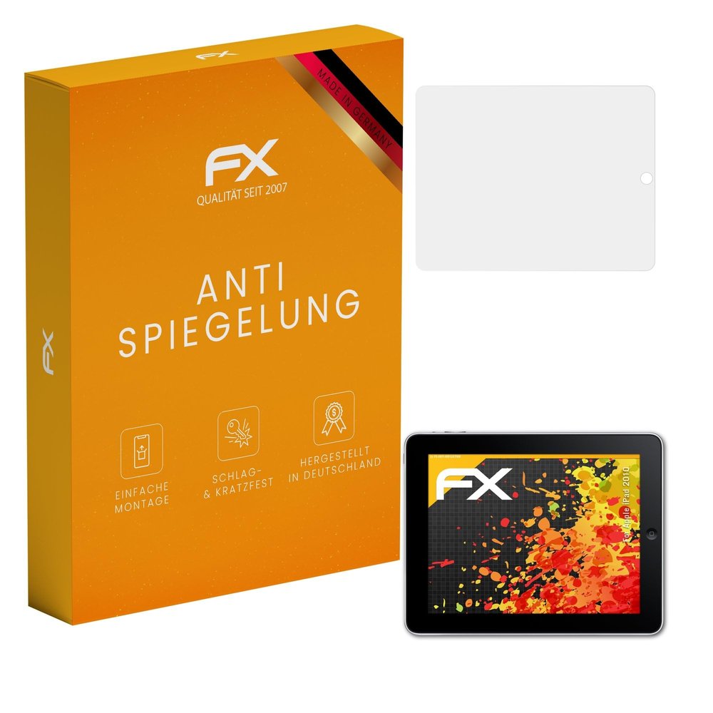 atFoliX Screen Protector compatible with Apple iPad 2010 Screen Protection Film, anti-reflective and shock-absorbing FX Protector Film (2X)