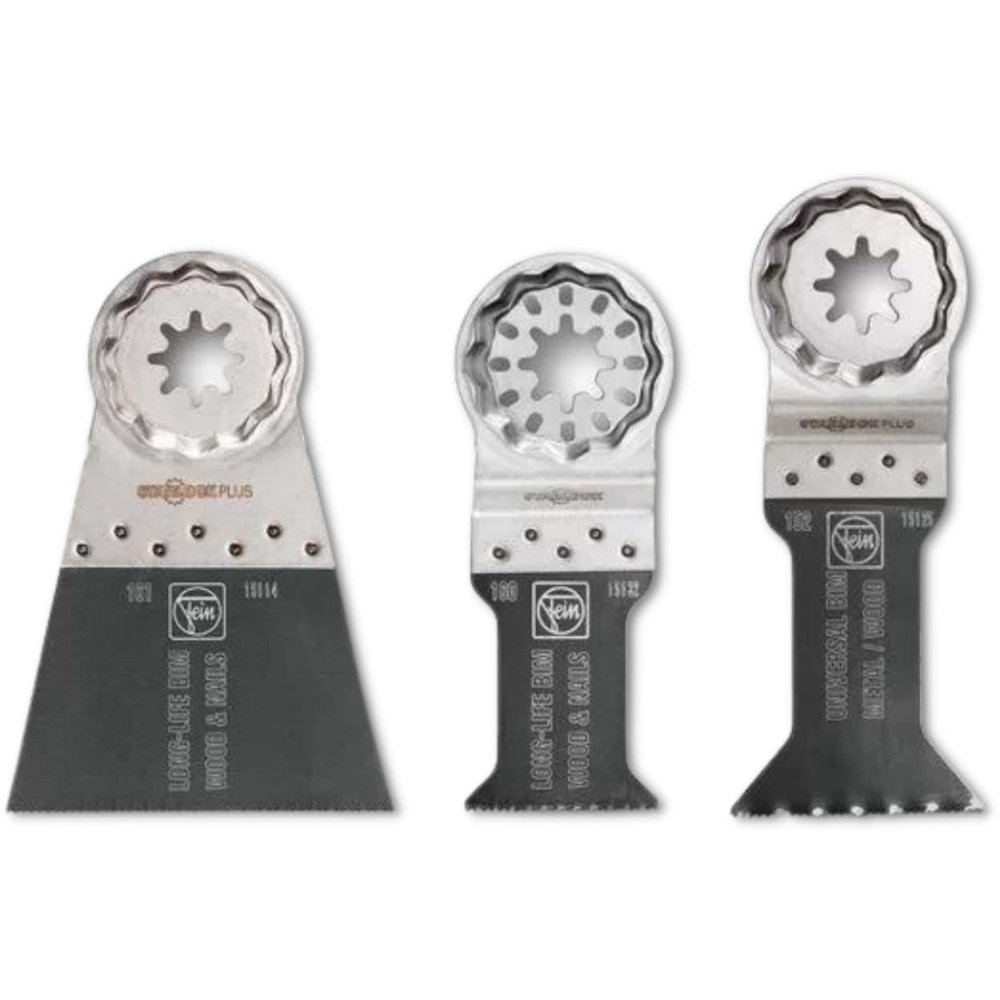 Fein Starlock Plus E-Cut Combo Saw Blade Set - 3-Piece Kit for Precision Cutting, Includes (2) E-Cut Long-Life, (1) E-Cut Universal Saw Blade - 35222952090