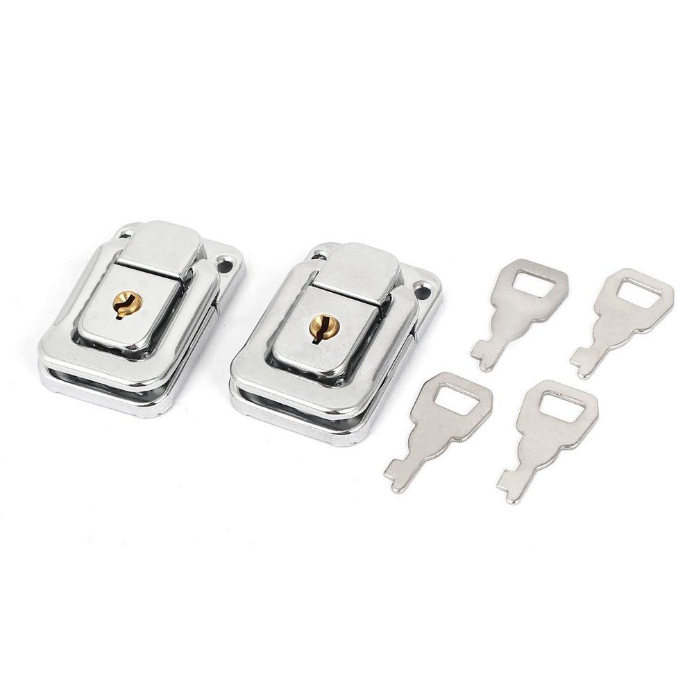 uxcell 2Pcs A15121700ux0382 Chest Boxes Handbag Metal Clasp Lock W Keys