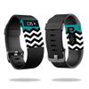 MightySkins Skin Compatible with Fitbit Charge HR Watch Cover wrap Sticker Skins Teal Chevron view 1
