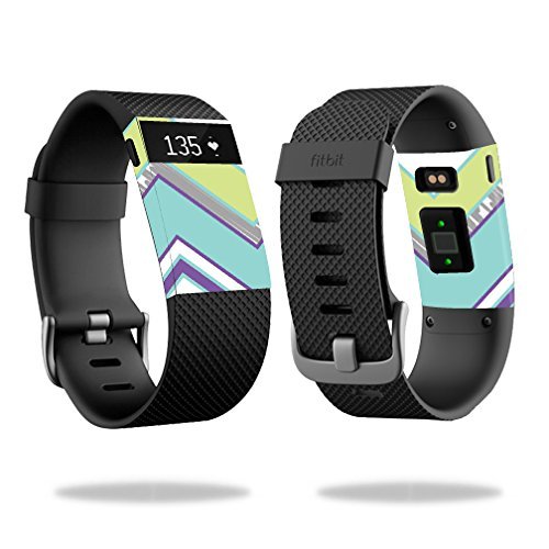 MightySkins Skin Compatible with Fitbit Charge HR Watch Cover wrap Sticker Skins Pastel Chevron