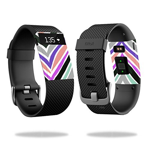 MightySkins Skin Compatible with Fitbit Charge HR Watch Cover wrap Sticker Skins Colorful Chevron
