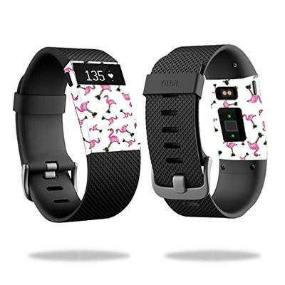 MightySkins Skin Compatible with Fitbit Charge HR Watch wrap Cover Sticker Skins Cool Flamingo