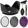 PRO 58mm Filter Kit + PRO 58 mm Tulip Lens Hood for Canon EF 24mm f/2.8 - 58 mm Polarizing Filter, 58mm UV Filter, 58mm Florescent Filter & 58mm Flower Lens Shade Hood view 1