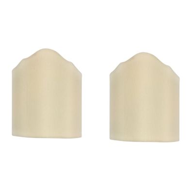 Upgradelights Eggshell Silk 6 Inch Pair of Wall Sconce Clip on Shield Half Lampshades