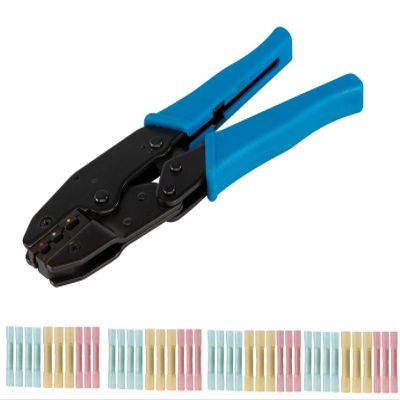 UbiGear 9" Hex Series Crimping Tool Kits w/ 100 PCS Heat Shink Shirnkable Butt/Connector/Terminals/Tube HSC Cripmer Crimp Kit