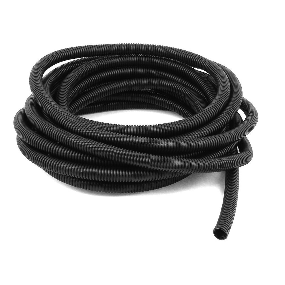 uxcell 6 M 10x13mm Plastic Flexible Corrugated Conduit Tube Black