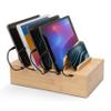 Prosumer's Choice Wooden Charging Station Organizer - 5-Port Base for Phones, Tablets and Laptops - Multi-Device Docking Station with Removable Divider Slots - Cord Box with Cable Management - Bamboo view 1