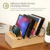 Prosumer's Choice Wooden Charging Station Organizer - 5-Port Base for Phones, Tablets and Laptops - Multi-Device Docking Station with Removable Divider Slots - Cord Box with Cable Management - Bamboo view 2