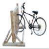 9-Place Bike Log Rack, Outdoor Bike Stand, Freestanding Bicycle Storage Racks, Standing Rack for Bikes, Standard Bicycle Parking Floor Stand Racks, Fat Tire Bikes for Men - Natural view 4