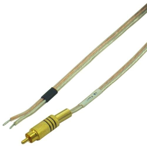 16 AWG Speaker wire with Gold RCA Male - Black, 25 Foot