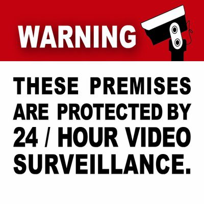 (6 Pack) 3.5 X 2.5 Self Adhesive Home Business Security DVR Camera Video Surveillance System Window Door Warning Alert Sticker Decals. for Indoor/Outdoor use