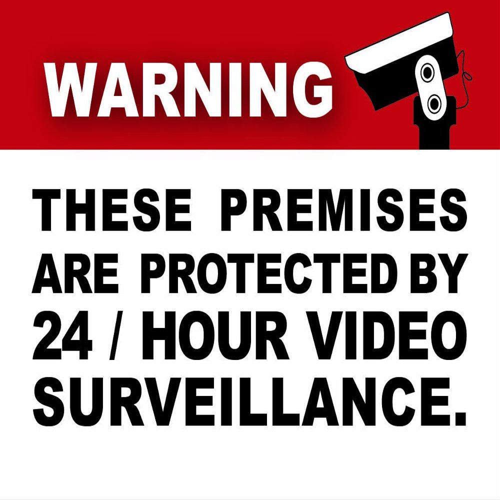 (6 Pack) 3.5 X 2.5 Self Adhesive Home Business Security DVR Camera Video Surveillance System Window Door Warning Alert Sticker Decals. for Indoor/Outdoor use