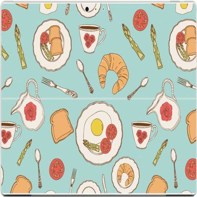 Fun Breakfast Food Pattern Wallpaper Vinyl Decal Sticker Skin by Debbie's Designs for Surface Pro 3