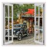 Alonline Art - Arizona Route 66 by Fake 3D Window | print on wall sticker vinyl decal (Rolled) | 35"x35" - 89x89cm | Wall art home decor for bathroom or for nursery | HD wallpaper picture artwork view 1