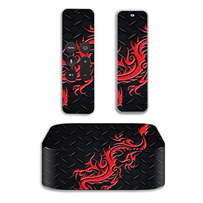 MightySkins Skin Compatible with Apple TV 4K & 4th Gen (2019-2015) wrap Cover Sticker Skins Red Dragon