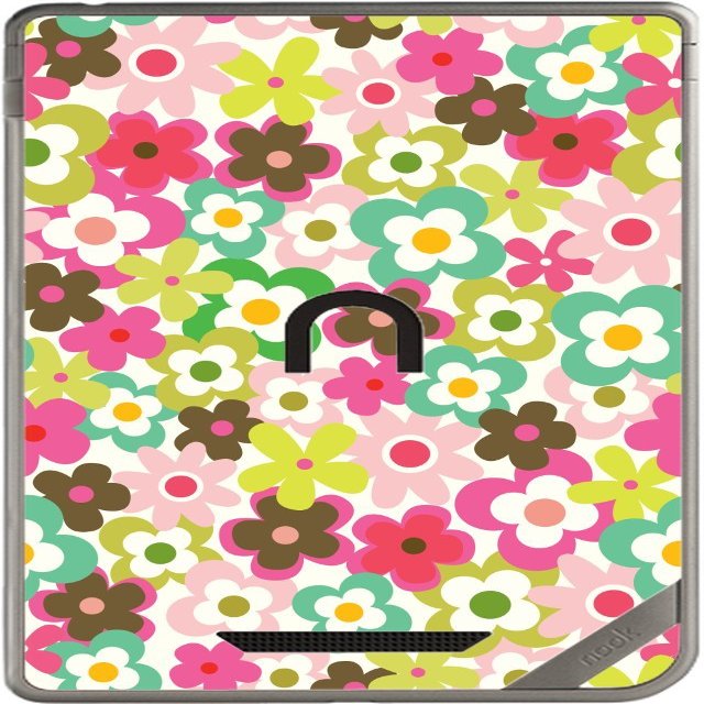 Fun Flowers Daisys Colorful Vinyl Decal Sticker Skin by Debbie's Designs for Nook Color & Nook Tablet by Barnes and Noble