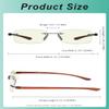 Eyekepper Blue Light Blocking Rimless Reading Glasses - Small Frameless Reader for Women with Gold Frame Brown Arm +2.50 view 3