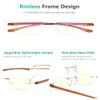 Eyekepper Blue Light Blocking Rimless Reading Glasses - Small Frameless Reader for Women with Gold Frame Brown Arm +2.50 view 4