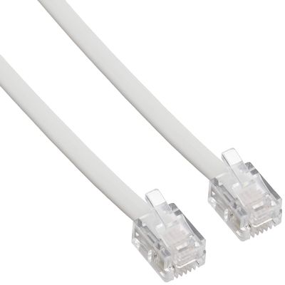 Sanwa Supply TEL-EN-05N2 Ecology Telephone Cable (Normal), White, 1.6 ft (0.5 m)