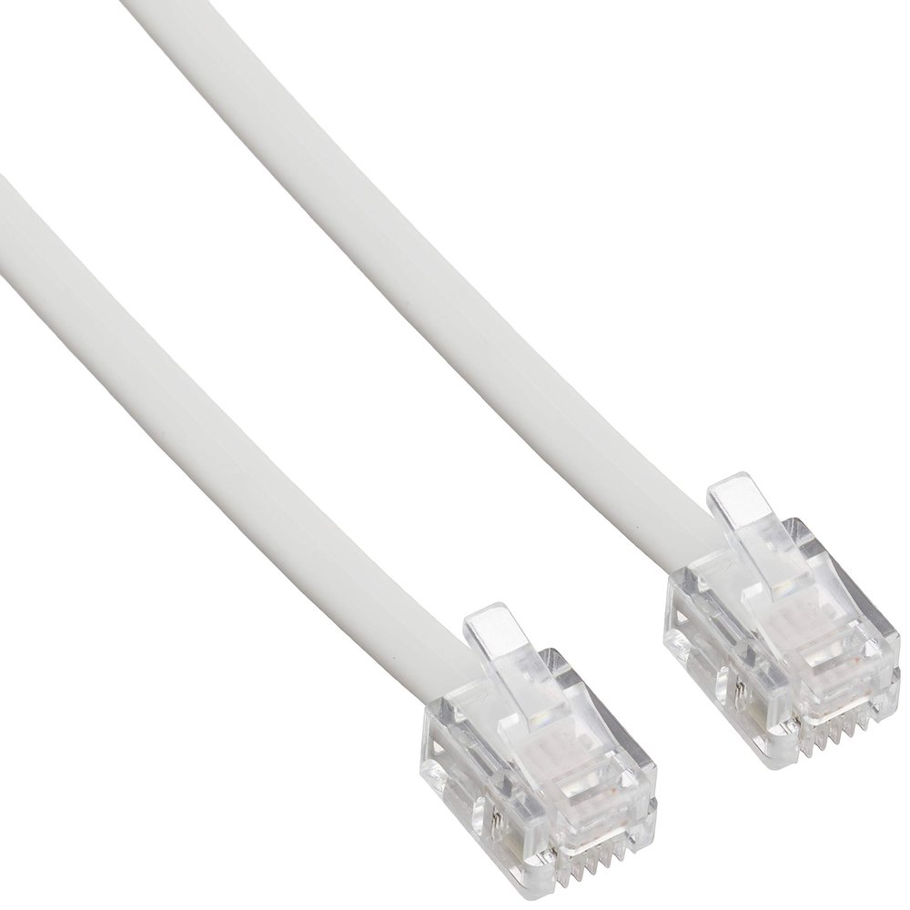 Sanwa Supply TEL-EN-05N2 Ecology Telephone Cable (Normal), White, 1.6 ft (0.5 m)