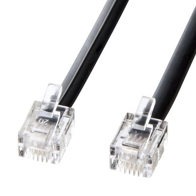 Sanwa Supply TEL-N1-5BKN2 Modular Cable (Black) 16.4 ft (5 m)