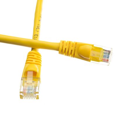 Cat6a Ethernet Patch Cable, Snagless/Molded Boot, Yellow, 50 Feet, 2 Pack (ED700195)