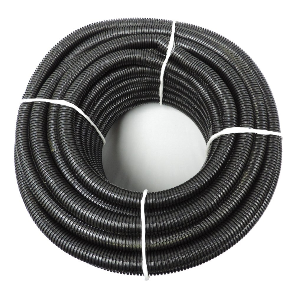 (1" Dia. x 50 ft, Black) HydroMaxx Flexible Polyethylene Corrugated (PE) Split Tubing (Wire Loom)