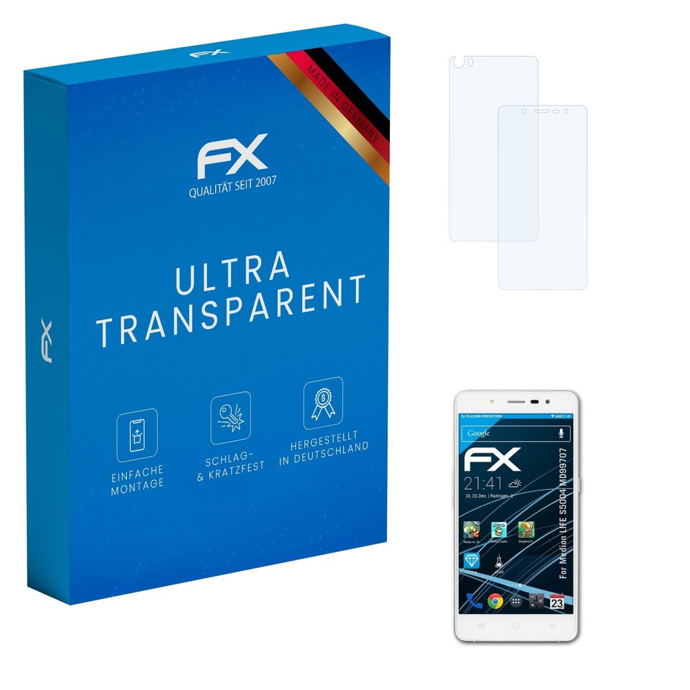 atFoliX Screen Protection Film compatible with Medion LIFE S5004 MD99707 Screen Protector, ultra-clear FX Protective Film (Set of 3)