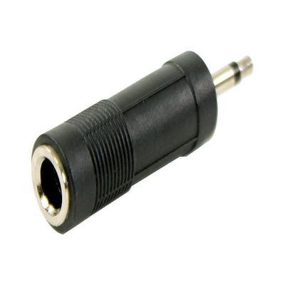Plugger Mono Jack Female to Mini Male adapter, black