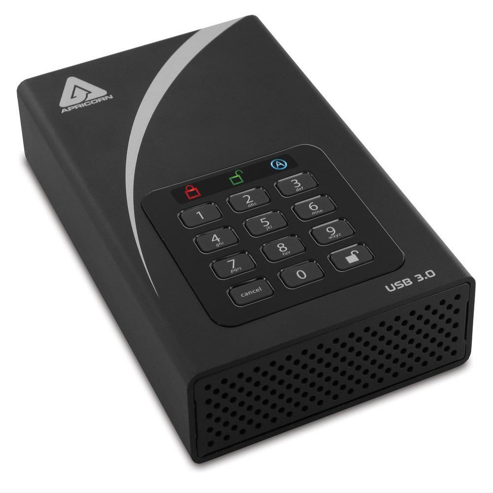 Apricorn 8TB Aegis Padlock DT 256-Bit Encryption USB 3 Hard Drive (ADT-3PL256-8000)