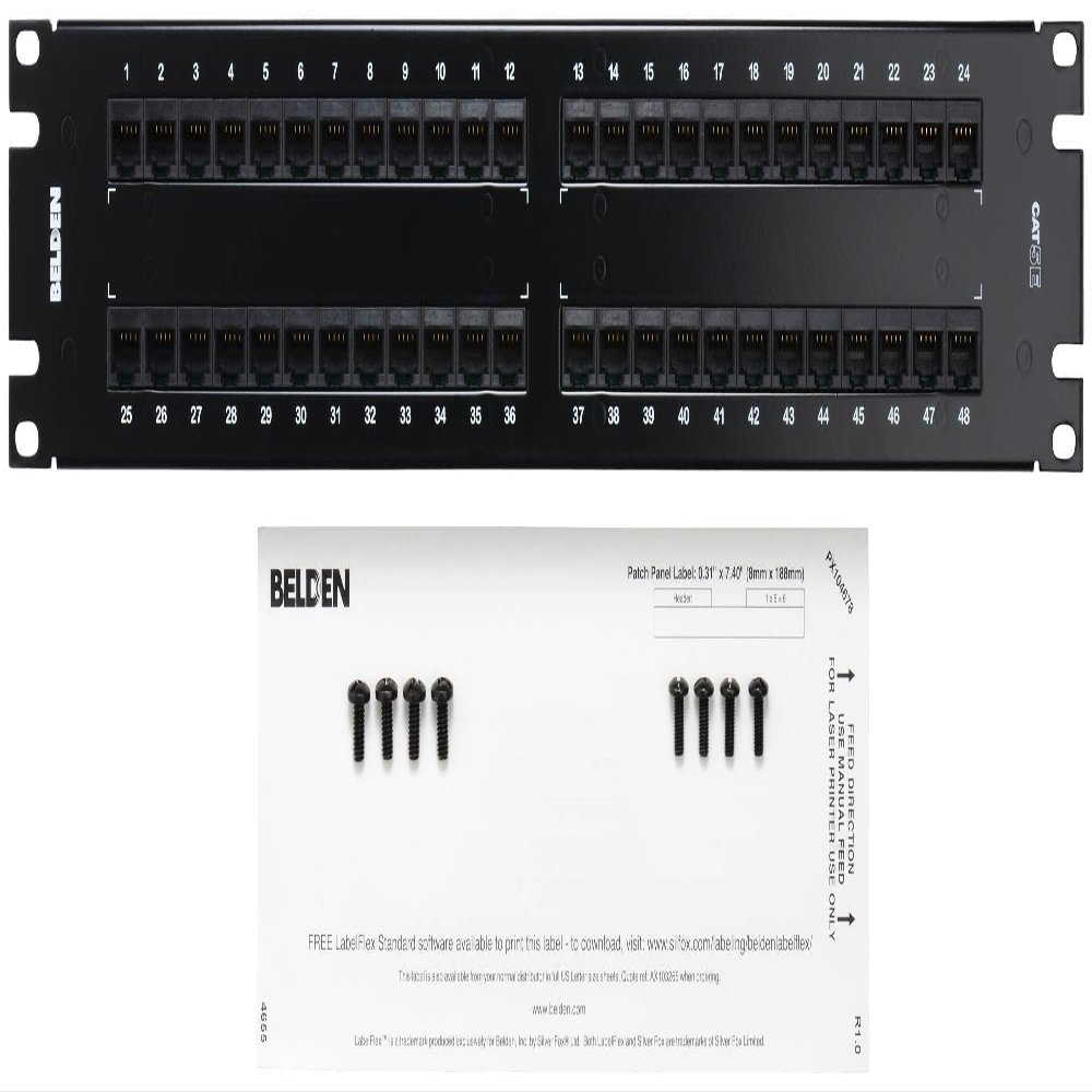 AX103259 CAT5E HD-110 PATCH PANEL 48PORT 2U BK