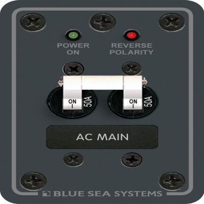 Blue Sea 8079 AC Main Only Circuit Breaker Panel (White Switches) - 1 Year Direct Manufacturer Warranty