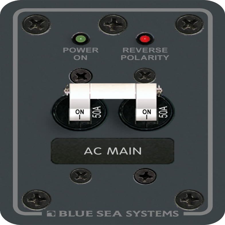Blue Sea 8079 AC Main Only Circuit Breaker Panel (White Switches) - 1 Year Direct Manufacturer Warranty