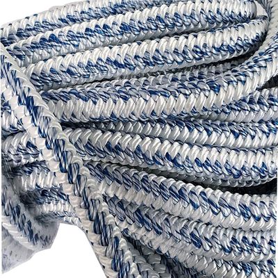 Blue Ox Rope 3/4 Inch by 100 Feet 12 Carrier 24 Strand Arborist Bull Rope White Blue, Made in The USA