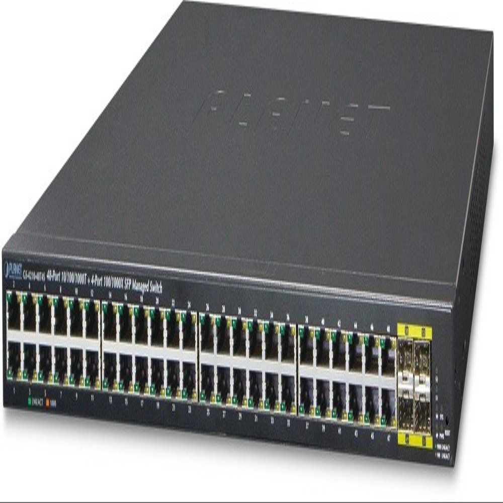 Planet IPv4/IPv6, 48-P 10/100/1000Bas + 4-Port 100/1000MBPS SFP, GS-4210-48T4S (+ 4-Port 100/1000MBPS SFP L2/L4 /SNMP Manageable Gigabit Ethernet Switch)